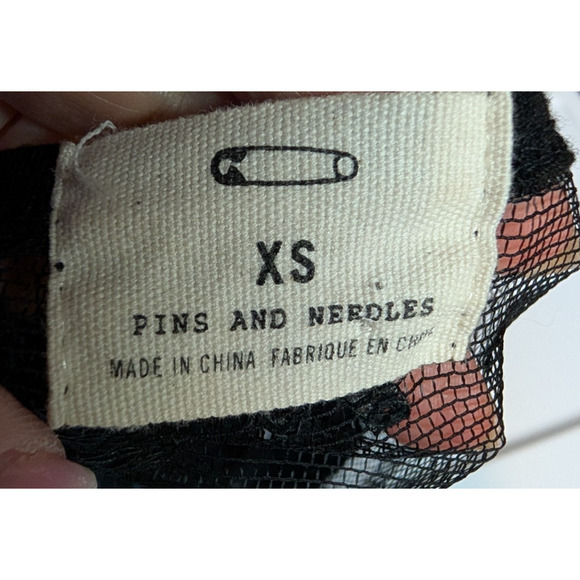 Black Lace Sheer Whimsigoth Dark Fairy Witchy Floral Embroidered Tank Dress XS - Picture 6 of 8